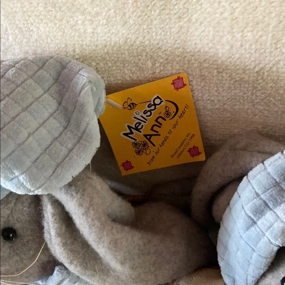 Melissa Ann Charming Plush Bunny Trio in Blue and Floral Outfits - Picture 2 of 9